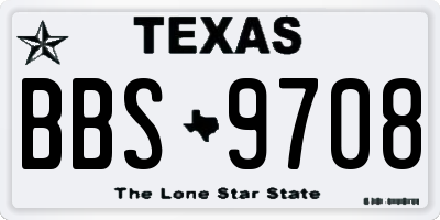 TX license plate BBS9708