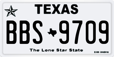 TX license plate BBS9709