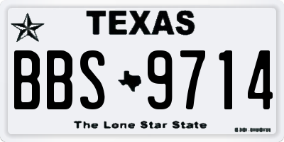 TX license plate BBS9714