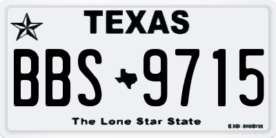 TX license plate BBS9715