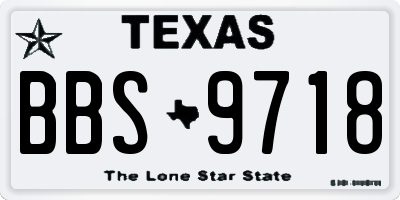 TX license plate BBS9718