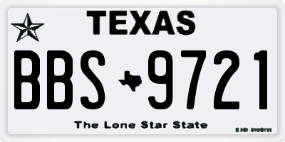 TX license plate BBS9721