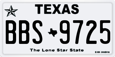 TX license plate BBS9725