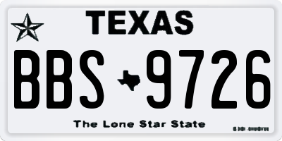 TX license plate BBS9726