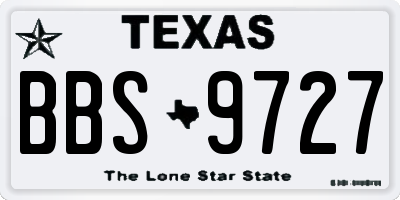 TX license plate BBS9727
