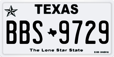 TX license plate BBS9729