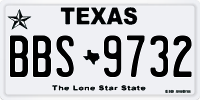 TX license plate BBS9732