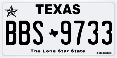 TX license plate BBS9733