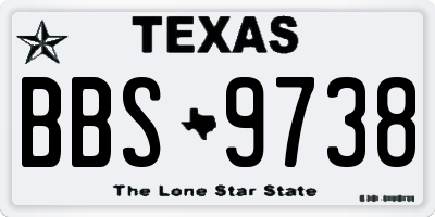 TX license plate BBS9738
