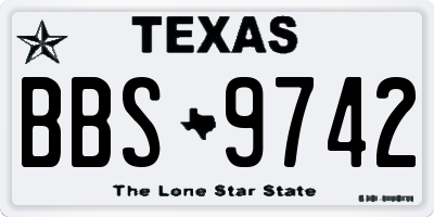 TX license plate BBS9742