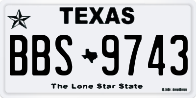 TX license plate BBS9743