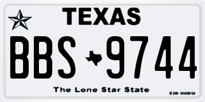 TX license plate BBS9744