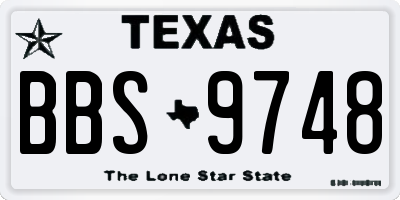 TX license plate BBS9748