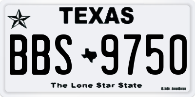 TX license plate BBS9750