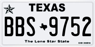 TX license plate BBS9752