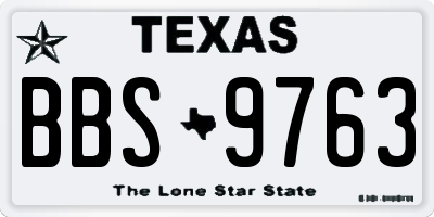 TX license plate BBS9763