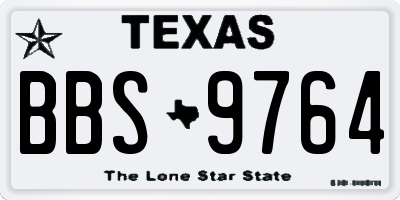 TX license plate BBS9764