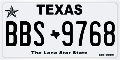 TX license plate BBS9768