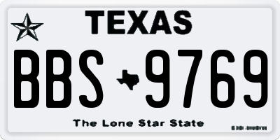 TX license plate BBS9769