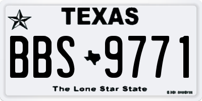 TX license plate BBS9771