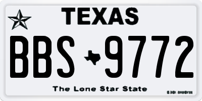 TX license plate BBS9772