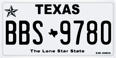 TX license plate BBS9780