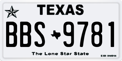 TX license plate BBS9781