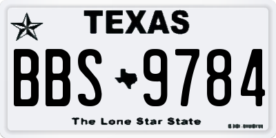 TX license plate BBS9784