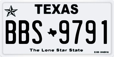 TX license plate BBS9791