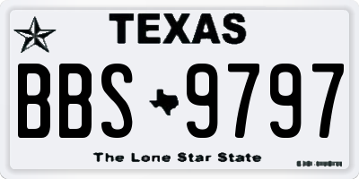 TX license plate BBS9797