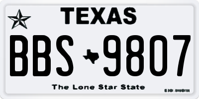 TX license plate BBS9807