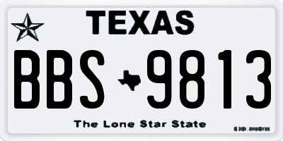 TX license plate BBS9813