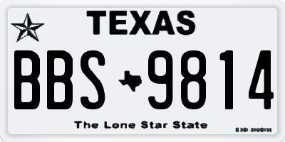TX license plate BBS9814