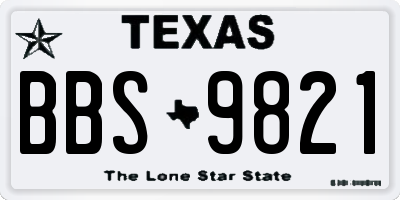 TX license plate BBS9821