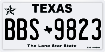 TX license plate BBS9823