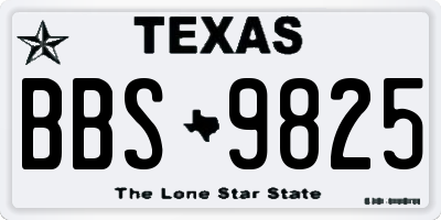 TX license plate BBS9825