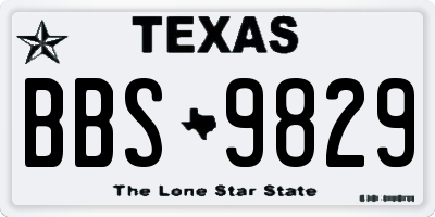 TX license plate BBS9829
