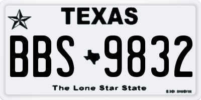TX license plate BBS9832