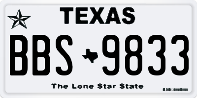TX license plate BBS9833