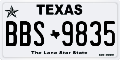 TX license plate BBS9835
