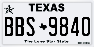 TX license plate BBS9840