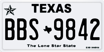 TX license plate BBS9842