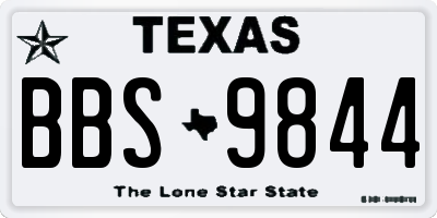TX license plate BBS9844