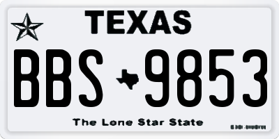 TX license plate BBS9853