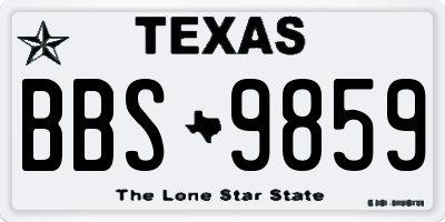 TX license plate BBS9859