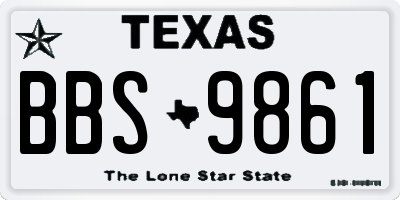 TX license plate BBS9861
