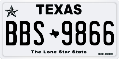 TX license plate BBS9866