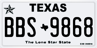 TX license plate BBS9868