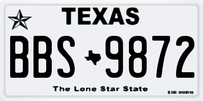 TX license plate BBS9872