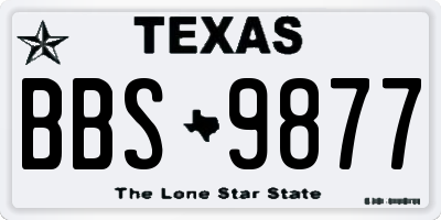 TX license plate BBS9877